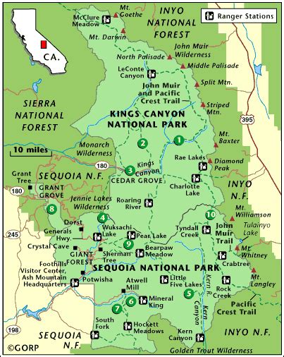 Map Of Sequoia National Park Color 2018