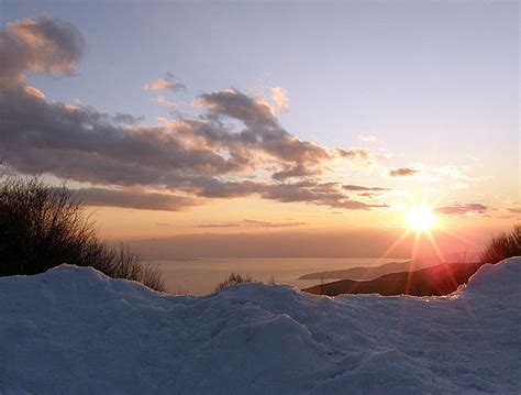 Sunset With Snow A Photo From Magnisia Thessaly Trekearth
