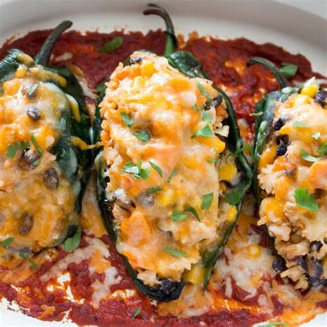Cheesy Roasted Poblano Peppers Recipe Stuffed Peppers Stuffed