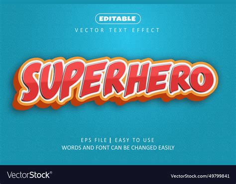 Editable 3d Text Effect Superhero Text Style Vector Image