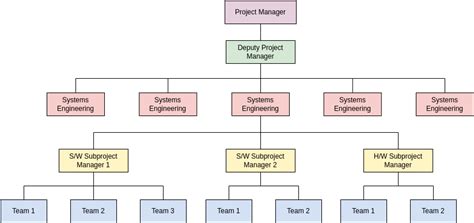 Project Based Organizational Template Organization Chart Template