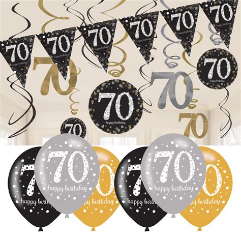 Buy Cheerstoyears 70th Birthday Decorations Black Gold 70th Birthday