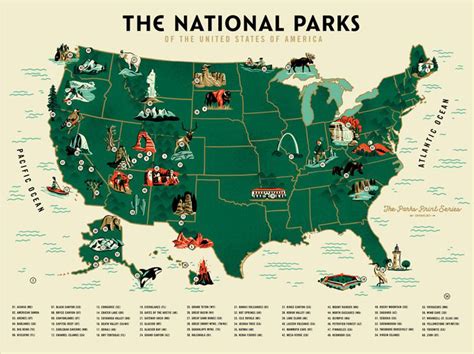 The Geeky Nerfherder Coolart Us National Parks Map By Brave The Woods