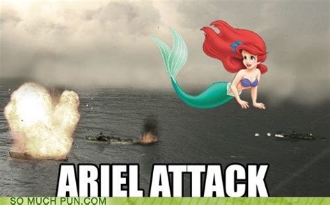 Ariel Attack Lol Disney Puns Funny Disney Memes Disney