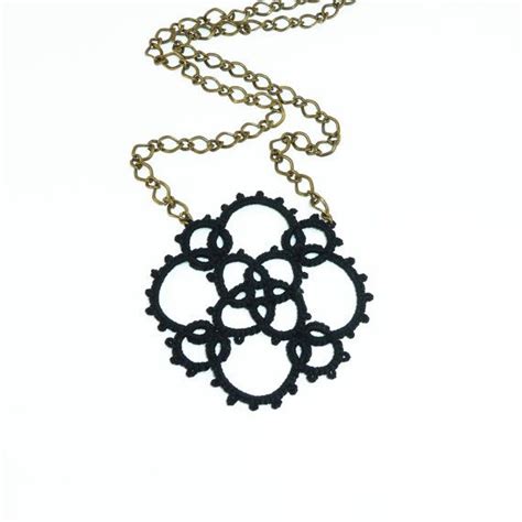 Modern Black Lace Necklace Fashion Textile Jewelry By Decoromana £13