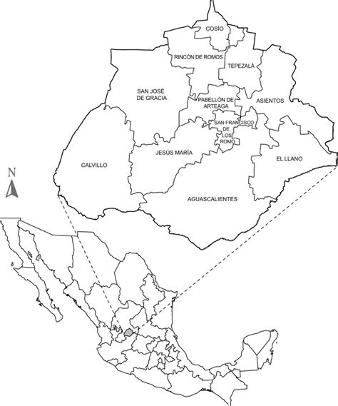 Localización Geográfica Del Estado De Aguascalientes Fuente Cedillo Y