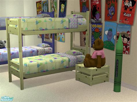 The Sims Resource Bunk Bed Green 314291