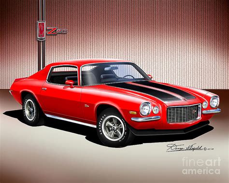 1970 Chevrolet Camaro Z28 Drawing By Danny Whitfield