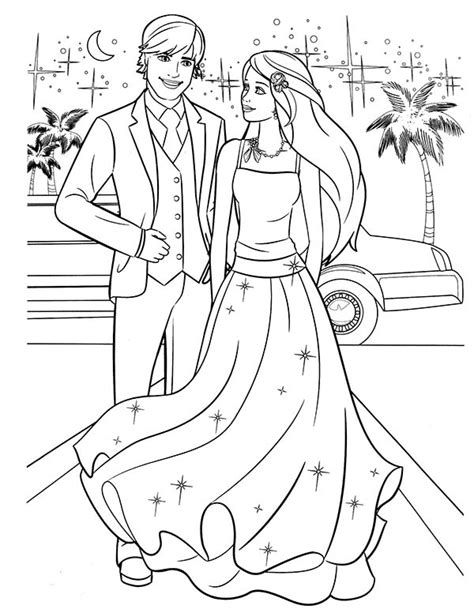 Wedding Barbie And Ken Coloring Pages For You