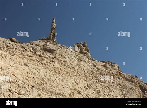 Rock Formation By The Dead Sea Believed To Represent Lots Wife Turned
