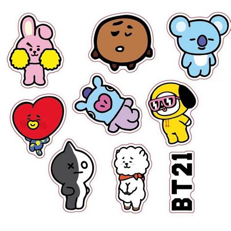 Bts X Bt21 Phone Stickers Totemo Kawaii Shop
