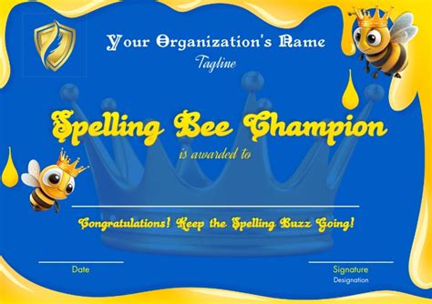Spelling Bee Spelling Bee Certificate Template Postermywall
