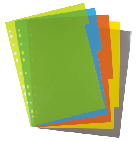 A4 Set Of 5 Index File Dividers Accent Stationers