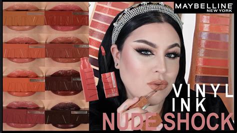 Maybelline Superstay Vinyl Ink Nude Shock Lip Swatch Review Youtube