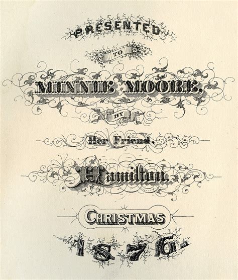 Antique Ephemera Christmas 1876 Typography The