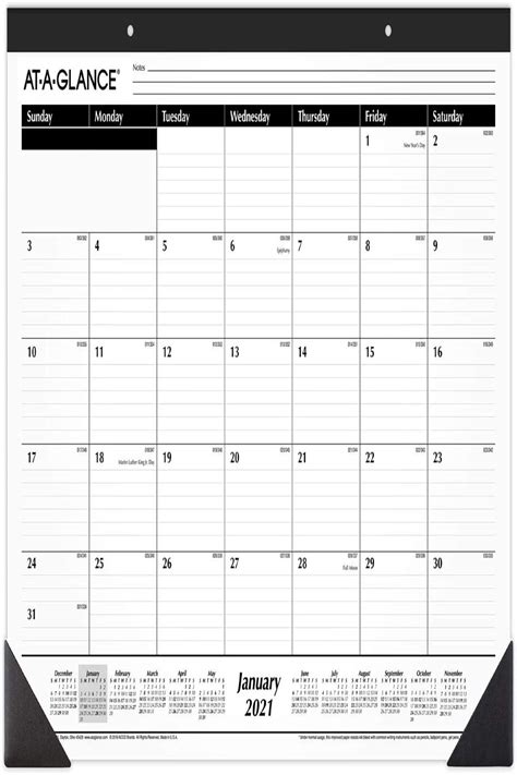 2021 Desk Calendar By At A Glance Monthly Desk Pad 21 34 X 17