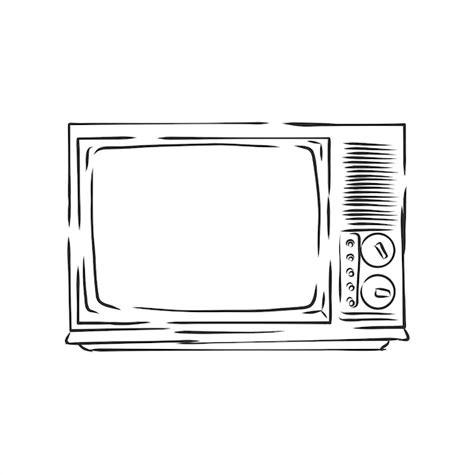 Premium Vector Old Tv Set Hand Drawn Vector Illustration Vintage
