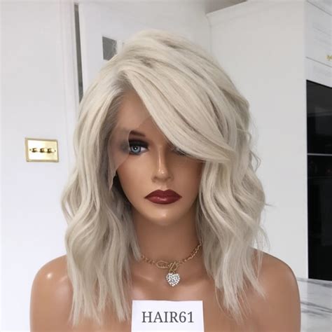 Platinum Human Hair Wig Etsy