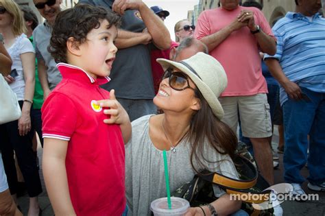 Indy 500 Festival Parade Kumiko Goto Wife Of Jean Alesi With Her Son
