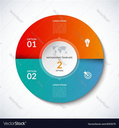 Infographic Circle Template With 2 Options Vector Image