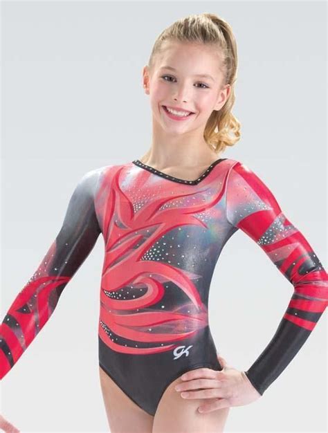 Competition Gymnastics Leotard Gk Floral Fusion Long Sleeves Available