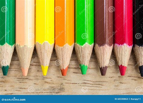 Coloured Pencils On Wood Stock Image Image Of Coloured 60330863