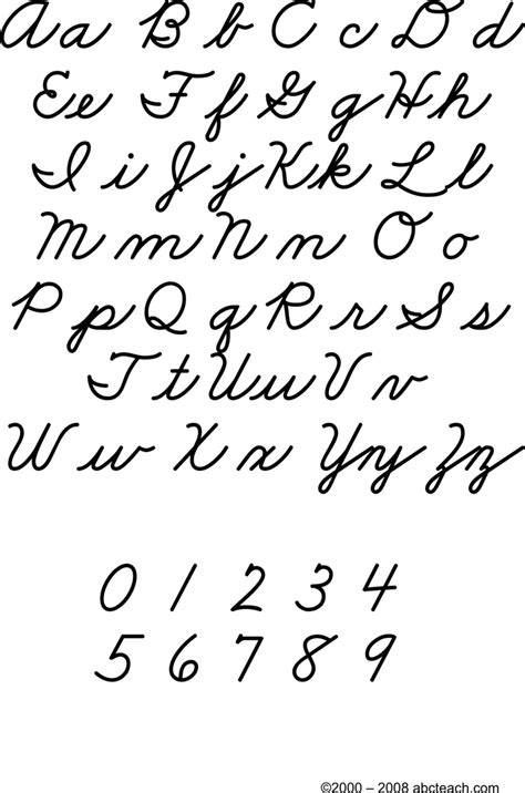 Cursive Letters Template