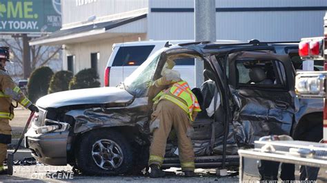 Two Car Motor Vehicle Accident With Heavy Damage Entrapment Youtube