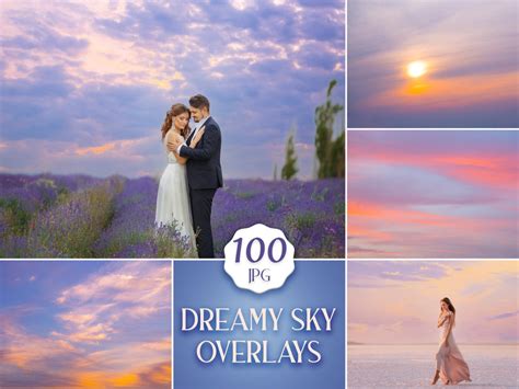 100 Dreamy Sky Photoshop Overlays Sunset And Blue Sky Backdrops For