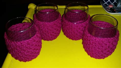Crochet Stemless Wine Glass Cozies For Mulled Wine Wine Glass Koozie Wine Glass Crafts Mug