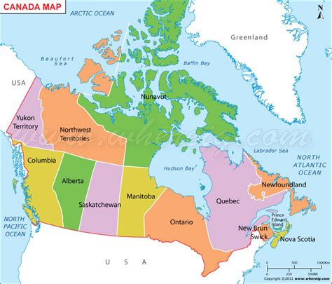 Canada Map, Map of Canada, Canada Map With Provinces