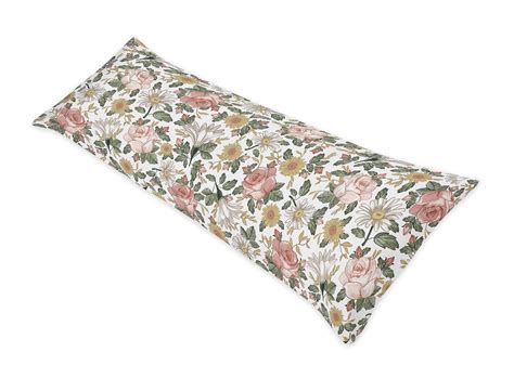 Vintage Floral Pink Green Flowers Shabby Chic Body Pillow Case By Sweet