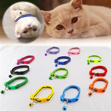 Breakaway Cat Collar With Bell Mixed Colors Reflective Cat Collars 12