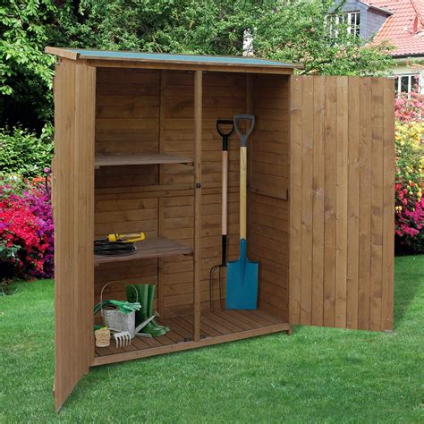 Outsunny Outdoor Storage Cabinet Wooden Garden Shed Utility Tool Organizer With Waterproof