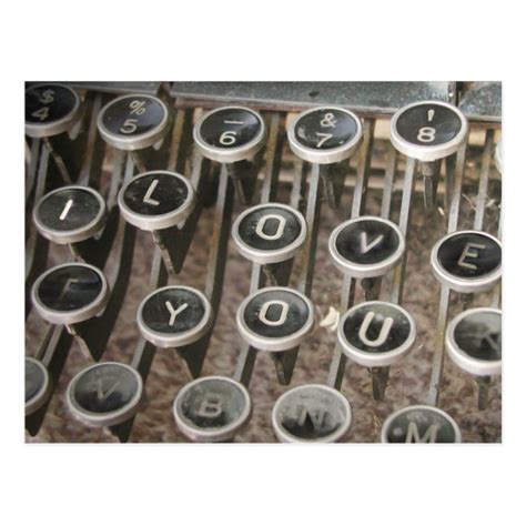 Vintage Typewriter Keys I Love You Postcard Zazzle Vintage Typewriters Typewriter
