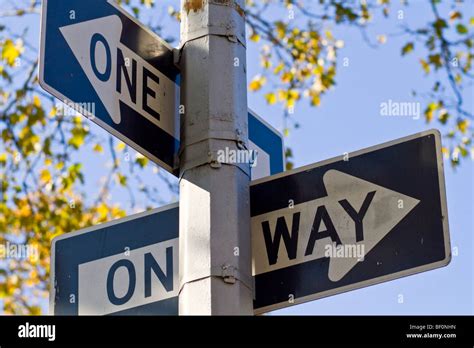 Each Way Is A One Way Stock Photo Alamy