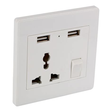 Universal Dual 2 Usb Electric Wall Power Socket Outlet Adapter Plug