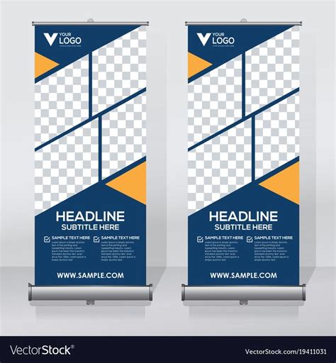 Roll Up Banner Design Template Abstract Background Pull Up Design