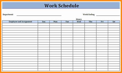Best Templates Monthly Work Schedule