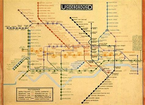 Becks 1931 Presentation Drawing For The Diagrammatic Underground Map