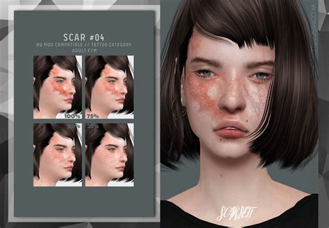 Scar 04 Scarlett Ts4 Sims 4 Body Mods Sims 4 Game Mods Sims 4 Mods