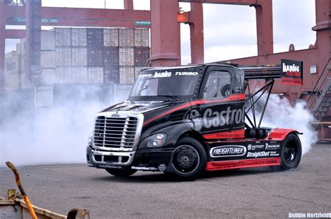 A 2800 Horsepower Semi Truck Driver Does Wild Stunts And Drifts During