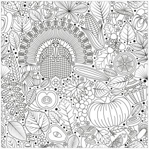 Celebrate autumn with this pumpkin coloring sheet. Autumn leaves - Coloring Pages for Adults