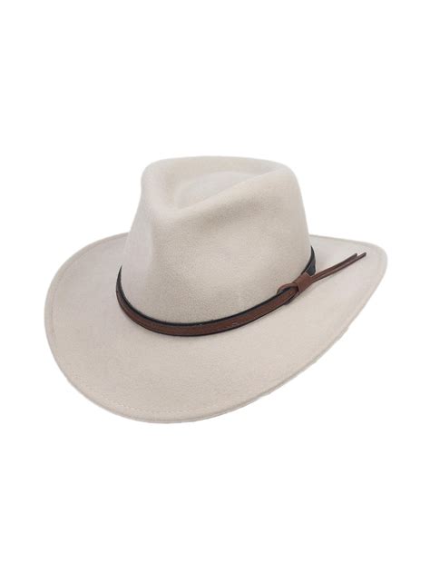 Denver Crushable Wool Felt Outback Western Style Cowboy Hat By Silver