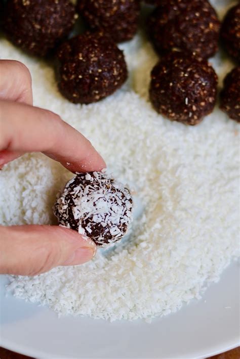 Chocolate Coconut Date Balls No Bake Vegan Gf The Cheeky Chickpea