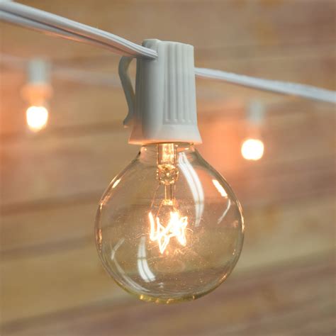 25 Socket Outdoor Patio String Light Set G50 Clear Globe Bulbs 28 Ft