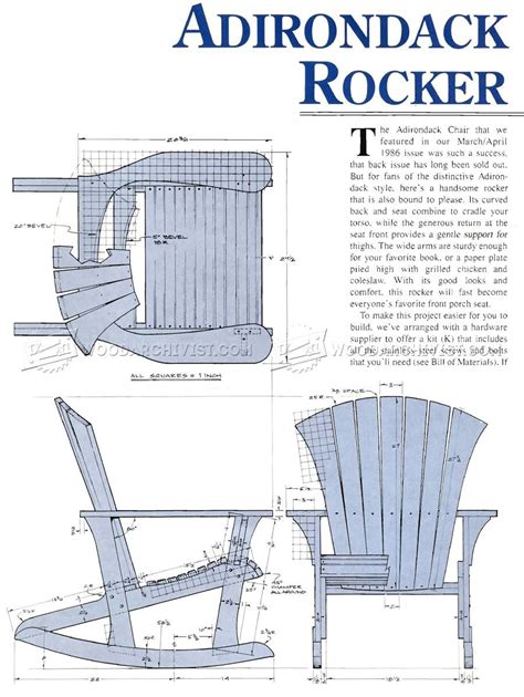 Free Adirondack Rocking Chair Plans Templates Hannah Thomas Coloring