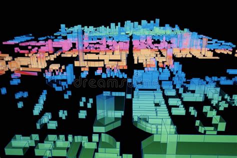 Hologram Building Wireframe City Futuristic Digital Cityscape 3d
