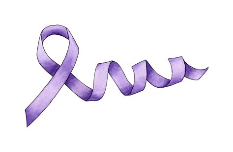 Watercolor Illustration Purple Ribbon Symbol Domestic Violence