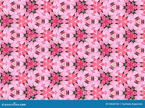 Abstract Pink Flower Pattern Wallpaper Stock Illustration